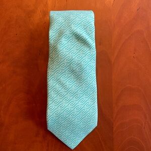 Great Condition Vineyard Vines Fishhook Aqua Blue Patterned Neck Tie